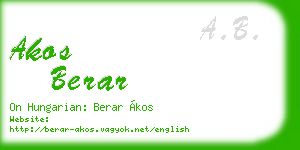 akos berar business card